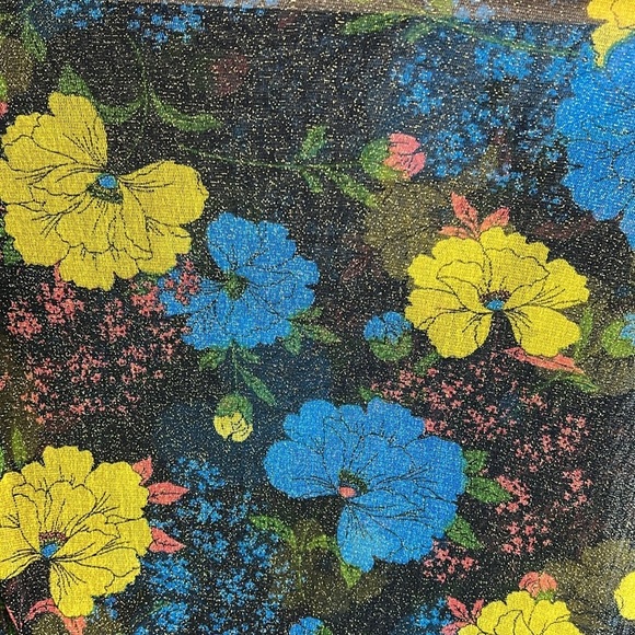 Zara Women Collection Mesh Flower Long Sleeve Sparkly Mesh Top Size Medium - Picture 5 of 8